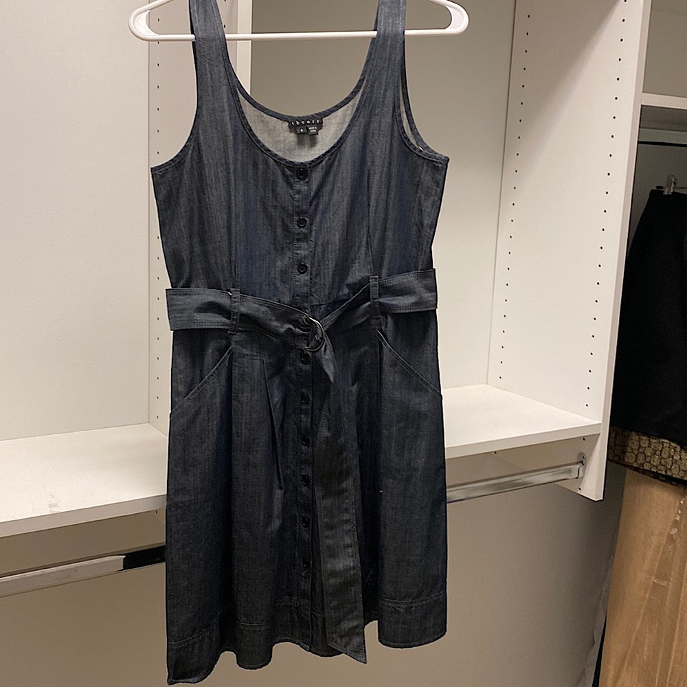 Theory lightweight black denim dress size4
